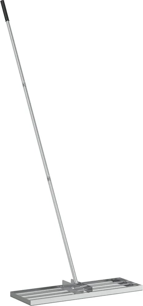 vidaXL Greblă de grădină Argintiu 75 x 25 x 200 cm Oţel inoxidabil