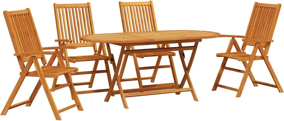 vidaXL Set de masă pentru grădină 5 pcs Maro Lemn Solid de Acacia