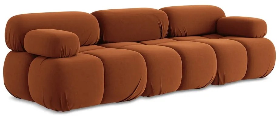 Canapea modulară portocalie cu tapițerie din catifea 285 cm Lokua – Makamii