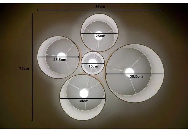 Duolla - Plafonieră ROLLER PENTO 5xE27/60W/230V auriu