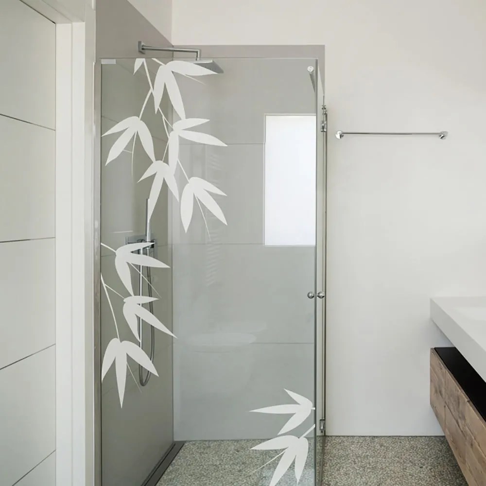 Autocolant pentru cabina de duș Ambiance Bamboo Leaves