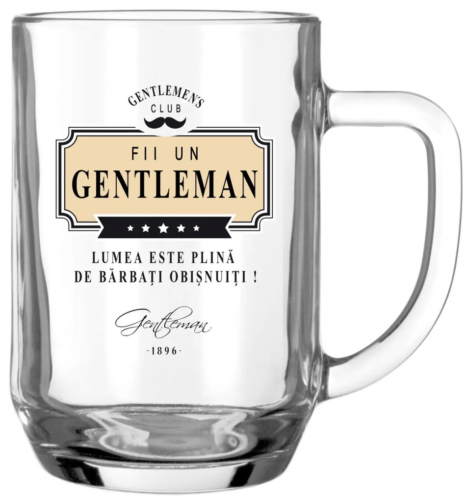 Halbă bere "FII UN GENTLEMAN"