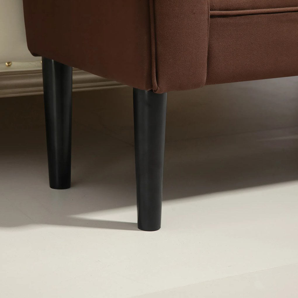 HOMCOM Banc Banquette Design Contemporan cu Braţe Curbate Confort Ridicat 102L x 36l x 51H cm Maro | Aosom Romania