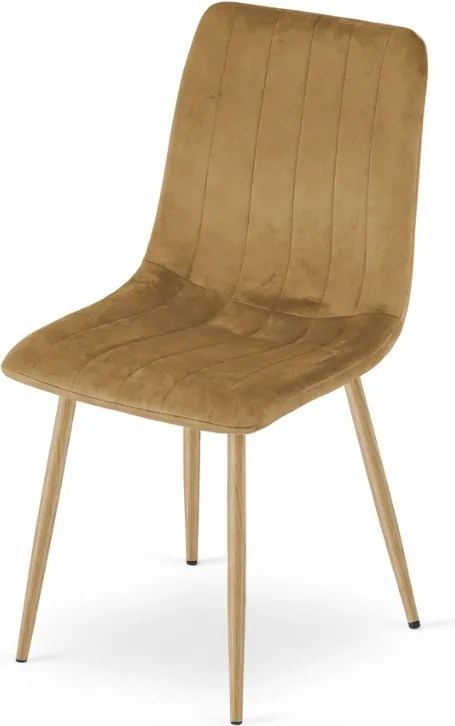 Scaun din catifea maro LAVA GOLDEN OAK