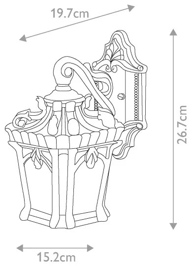 Aplică de exterior TOURNAI 1xE27/100W/230V IP44 Elstead KL-TOURNAI2-S