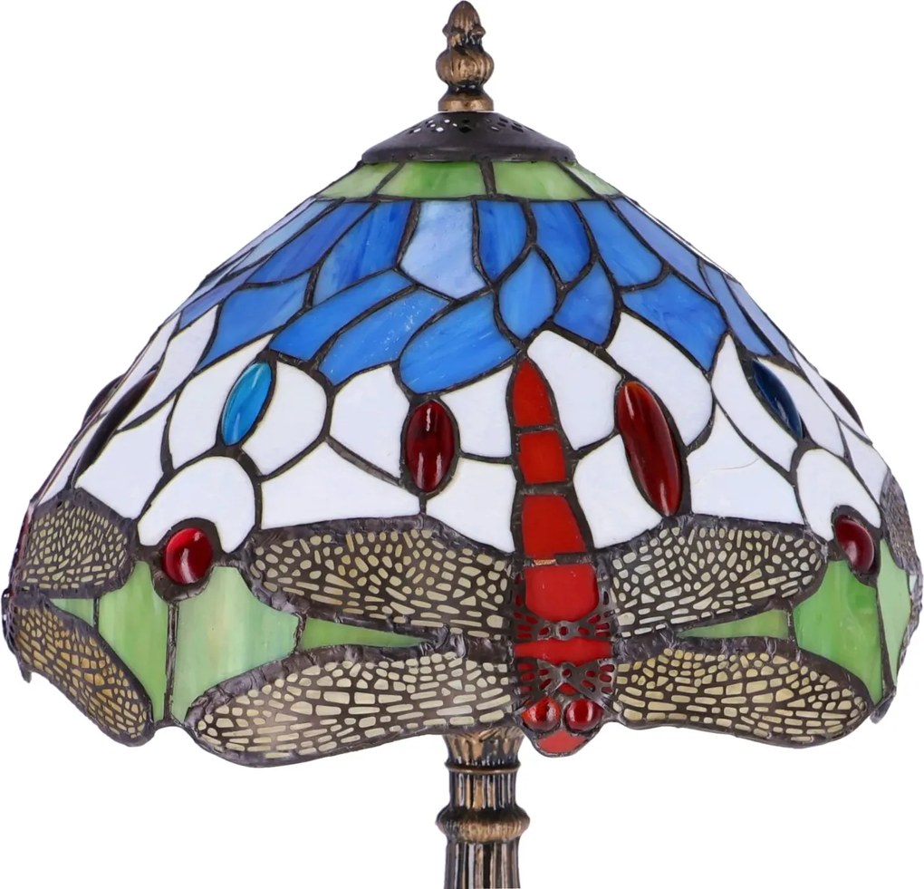 Lampa de masa Tiffany Blu h 45 cm, abajur 30 cm