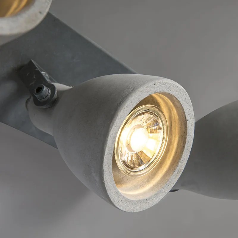 Spotlight industrial gri din beton cu 3 lumini - Creto