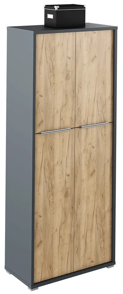 Dulap cu rafturi Hamila NEW TYP 07 (grafit + Stejar artisan). 1028761