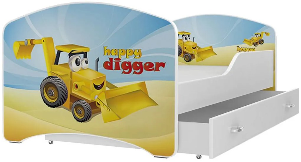 Supermobel Pat pentru copii cu desene animate IGOR P1 + saltea + somieră GRATIS 80x160, inclusiv SD, MODEL 01