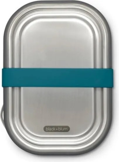Cutie pentru pranz Black+Blum BAM-SS-L005, 1 l, Dreptunghiulara, Potrivita pentru cuptor, Fara BPA, Otel inoxidabil, Inox/Albastru