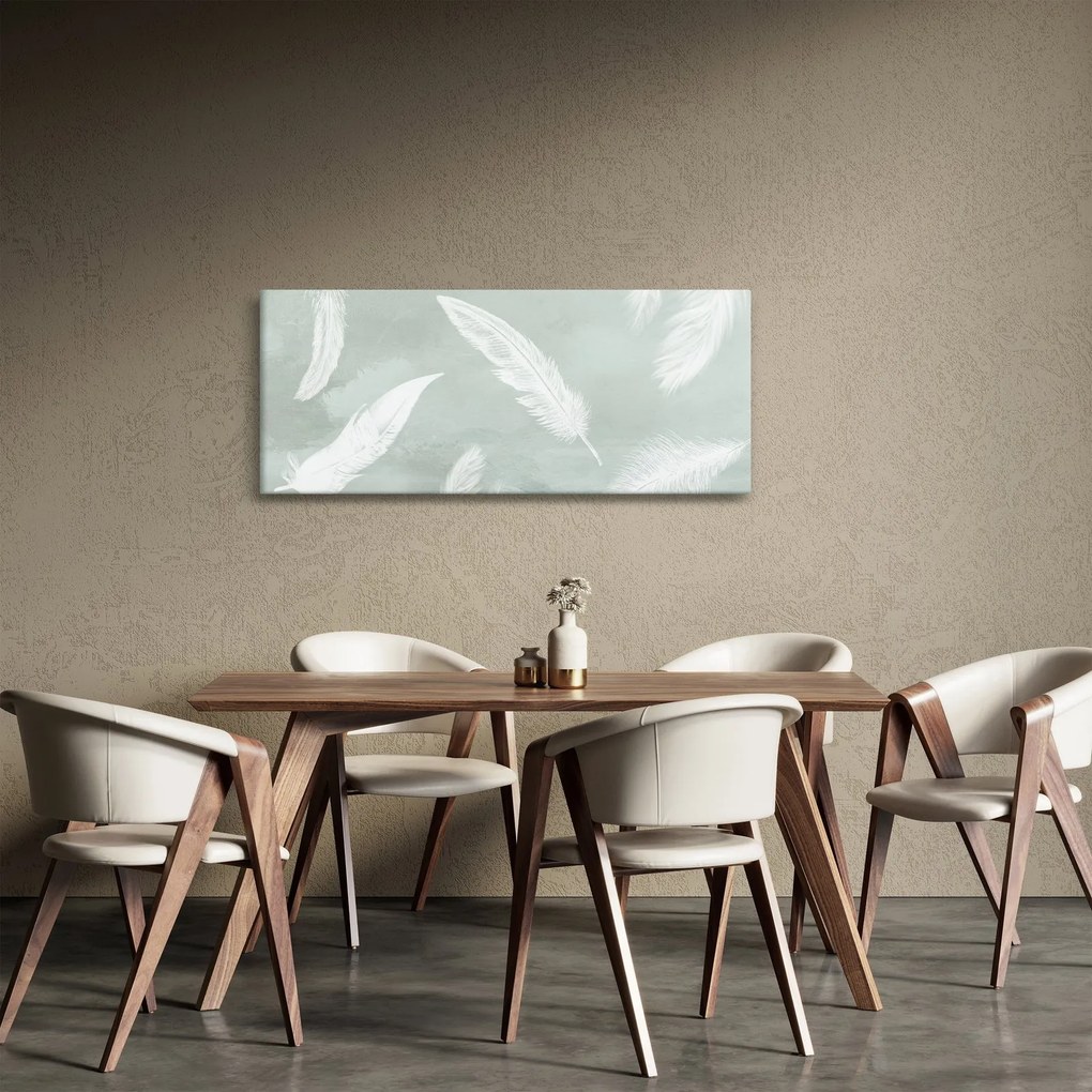 Tablou - Pene albe (120x50 cm)