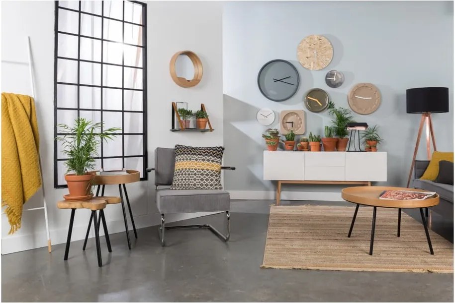 Ceas de perete din marmură Zuiver Marble Time, alb