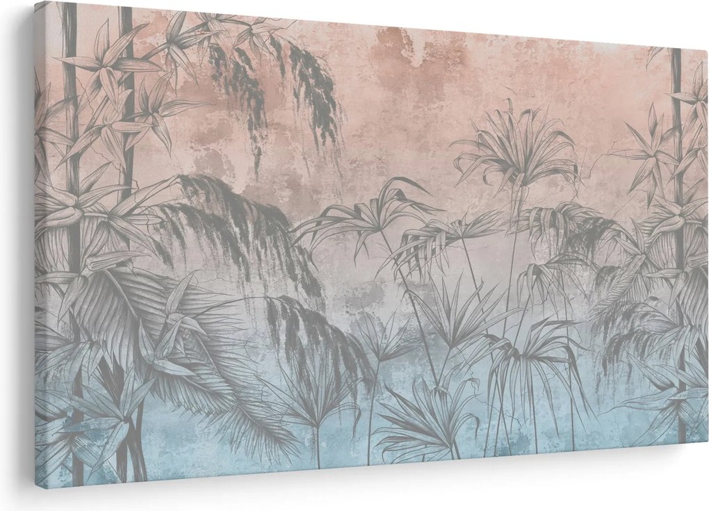 Tablou - Plante tropicale pe perete (90x60 cm)