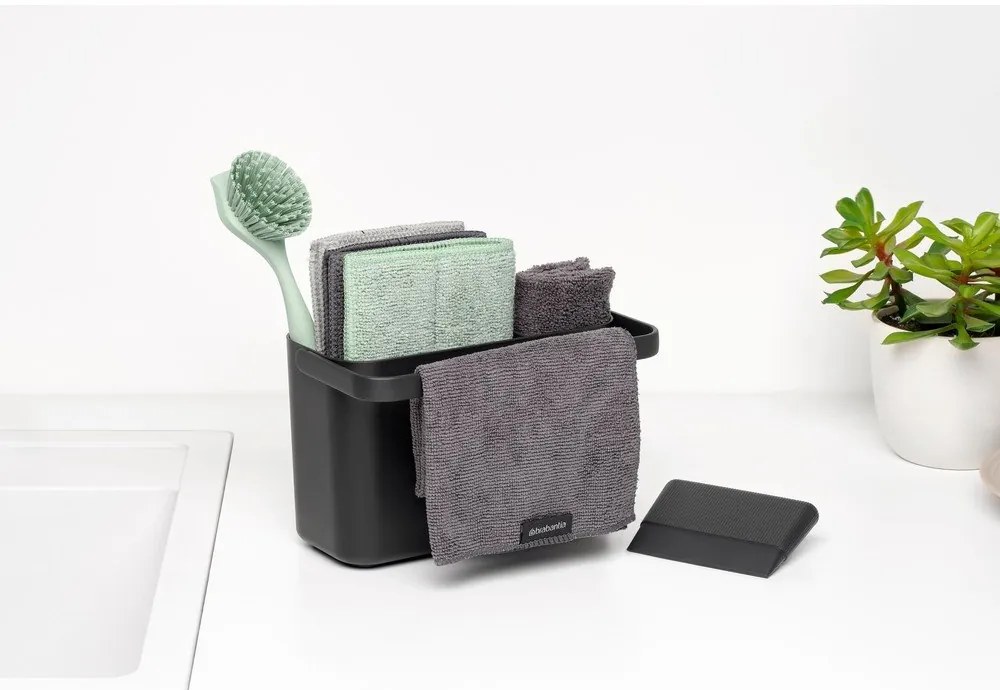 Set pentru spălat vase gri închis din plastic reciclat SinkSide – Brabantia