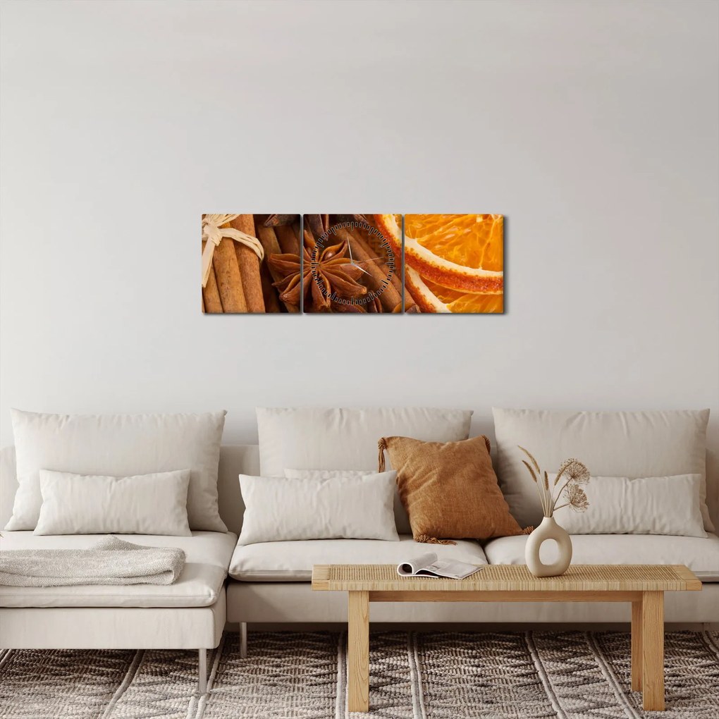 Tablou - Condimente parfumate (cu ceas) (90x30 cm)