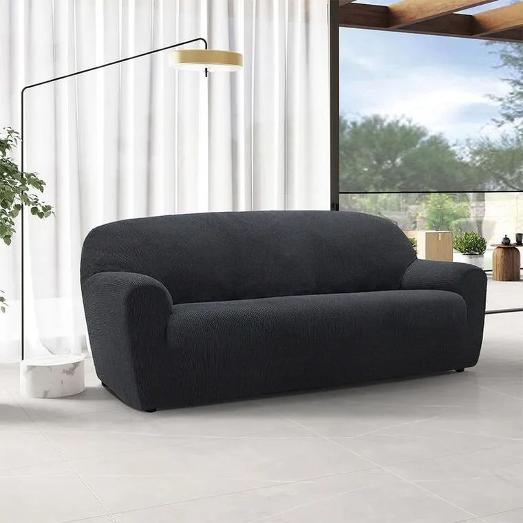 Nueva Textura Huse super elastice HARMONIA antracit fotoliu dublu (l. 140 - 180 cm)