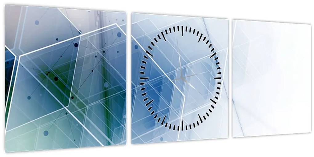 Tablou - Figuri geometrice (cu ceas) (90x30 cm)