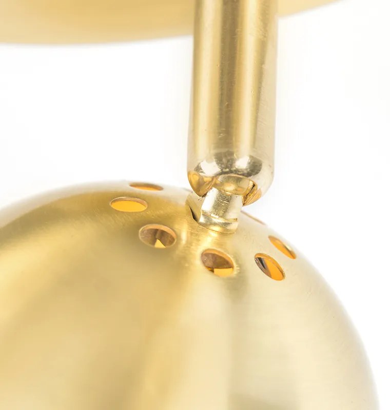 Spotlight rotund retro din alamă cu placă de montare pe tavan 3 lumini - Gissi