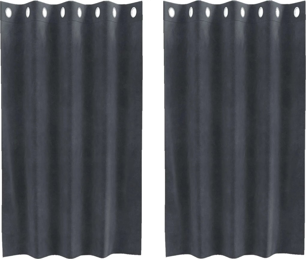 vidaXL Perdele opace 2 pcs Gri deschis 140 x 140 cm Catifea