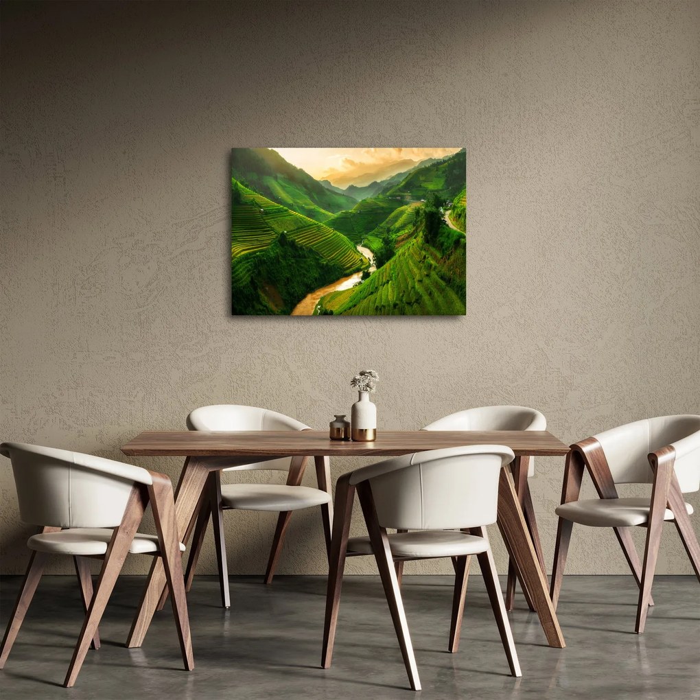 Tablou - Terase de orez Mu Cang Chai (70x50 cm)