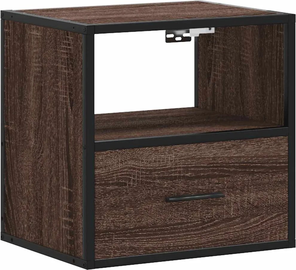 vidaXL Noptieră de perete, stejar maro, 40x31x39,5 cm