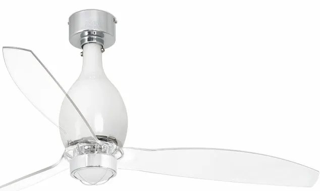 Lustra cu Ventilator si telecomanda MINI ETERFAN M LED alb/transparent