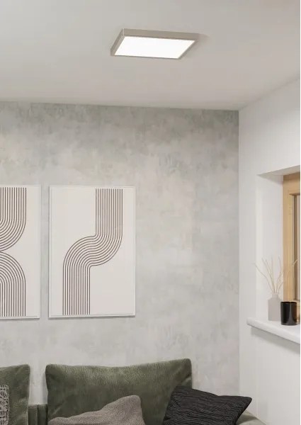 Eglo 901384 FUEVA-Z - plafonieră LED RGBW dimabilă cu sticlă fumurie, LED/13,5W/230V 29,5cm IP44 crom