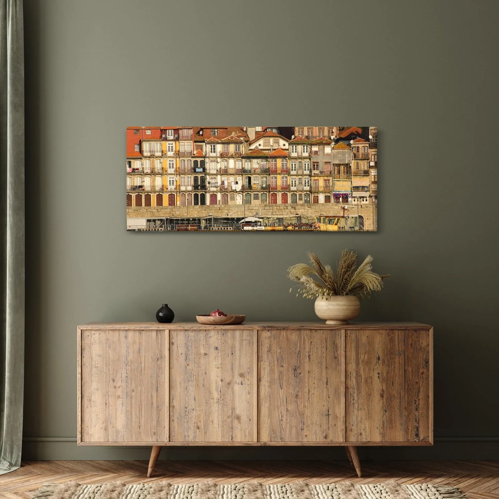 Tablou - Cartierul Waterfront, Portugalia (120x50 cm)