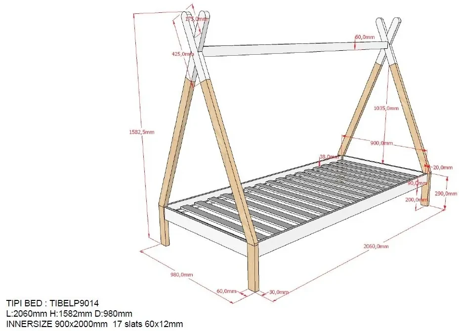 Set TIPI format în Pat copiiul înalt fără gard (90 x 200 cm) și setul textil asortat.