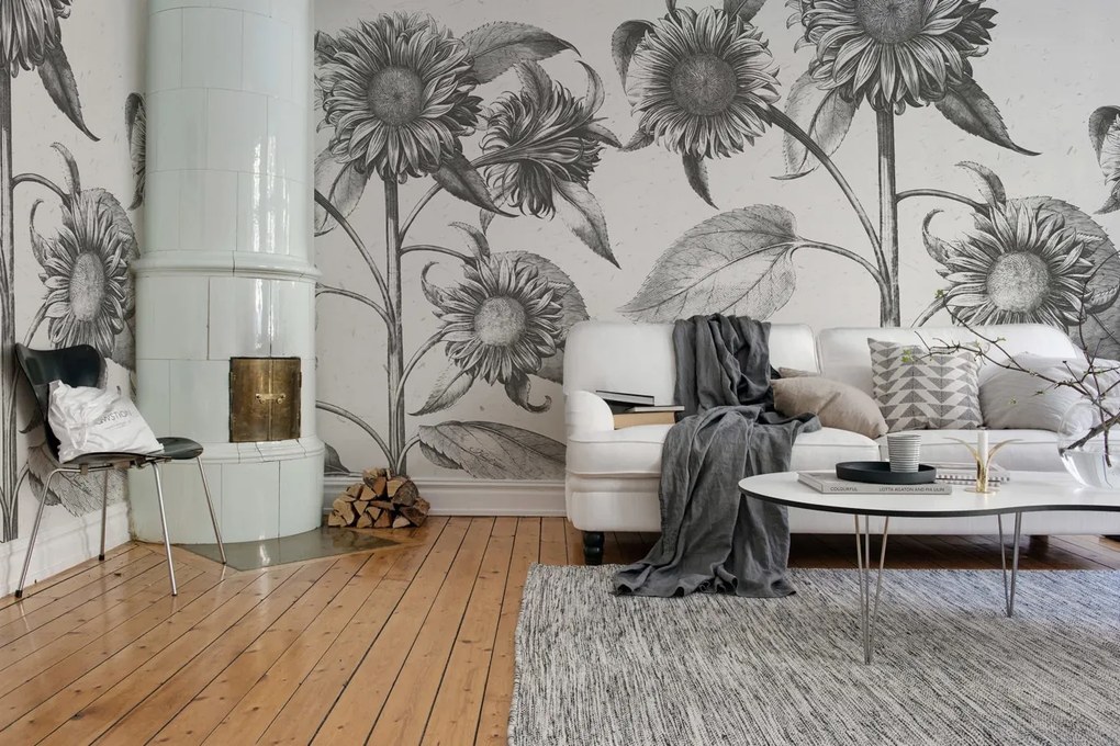 Fototapet, Sunflower, Beige, Rebel Walls