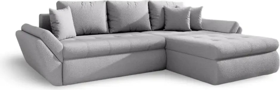 Colțar extensibil dumonde cu ladă de depozitare si sezut confortabil din spuma high-density, Loana Euphoria Dove II 270x185 cm