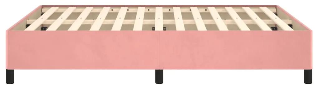 Cadru de pat, roz, 140x200 cm, catifea Roz, 35 cm, 140 x 200 cm