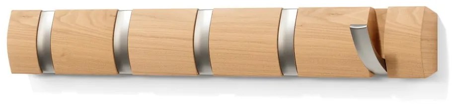 Cuier de perete în culoare naturală din lemn masiv de frasin Flip – Umbra