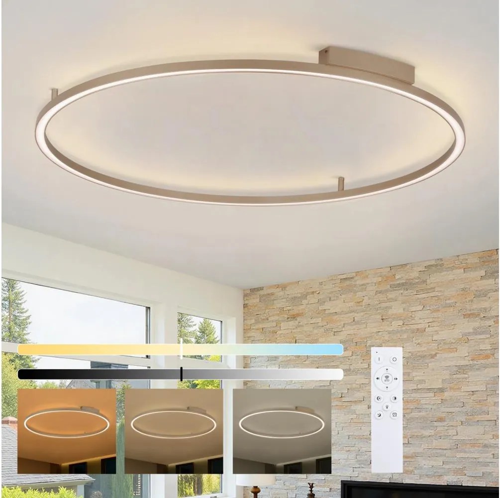 Brilagi - Corp de iluminat LED dimabil PORTOFINO LED/85W/230V Ø 120 cm bej + telecomandă
