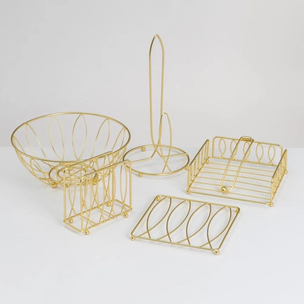 Suport vertical pentru prosoape de bucătărie din hârtie auriu din metal ø 16 cm – Casa Selección