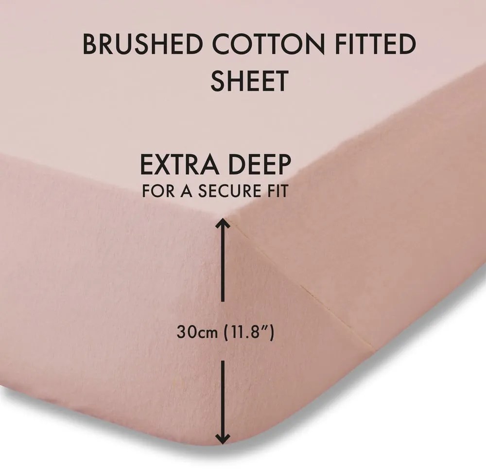 Cearceaf roz din bumbac 90x190 cm – Catherine Lansfield