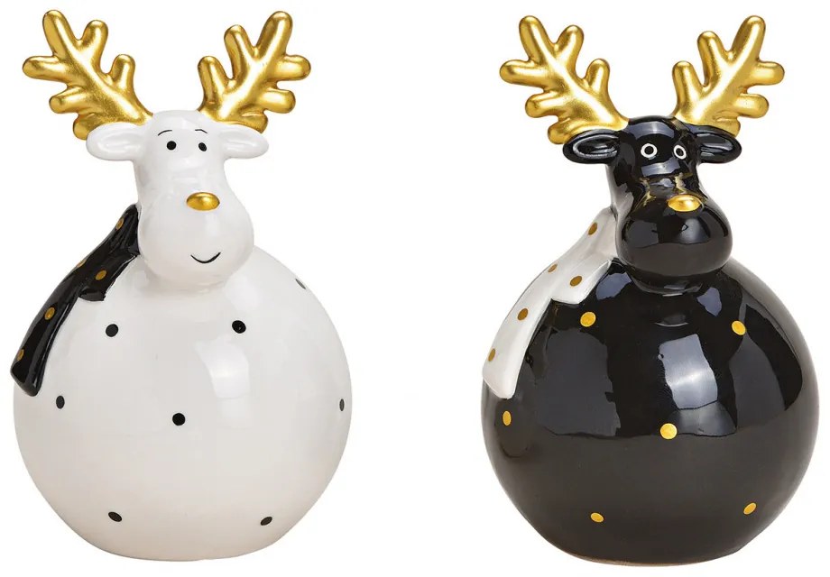 Elan ceramic MOOSE 13 cm - mai multe variante, alb-negru