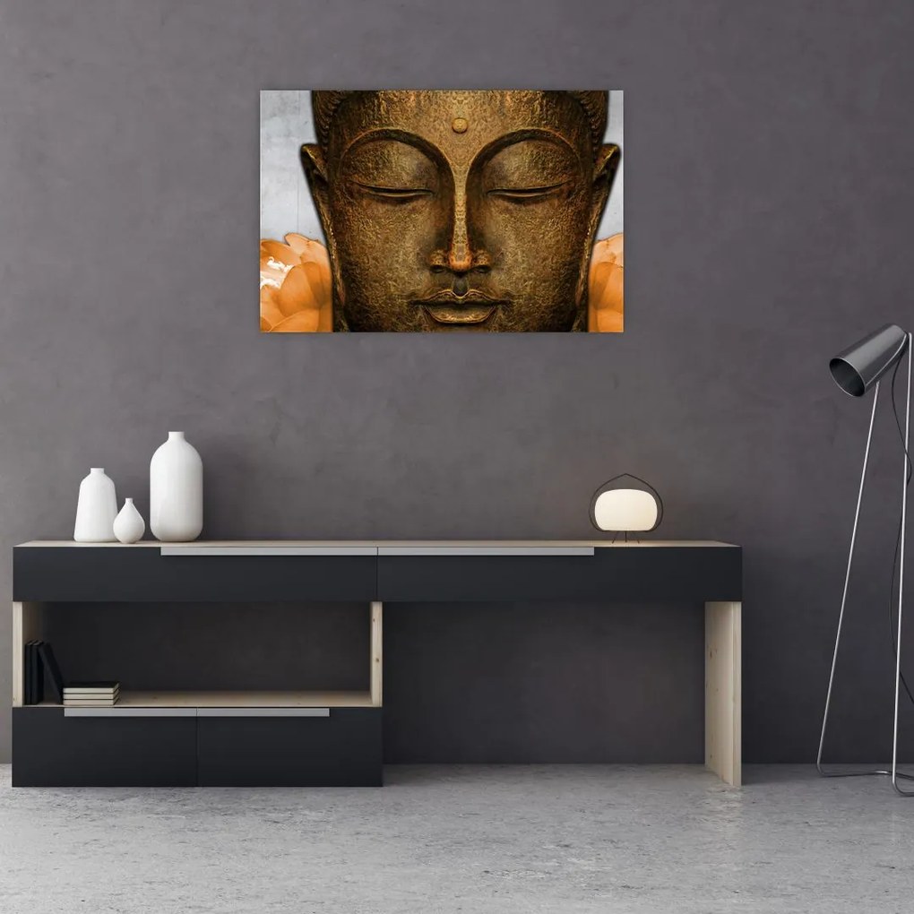 Tablou cu statuie cu detaliu a feței (90x60 cm)