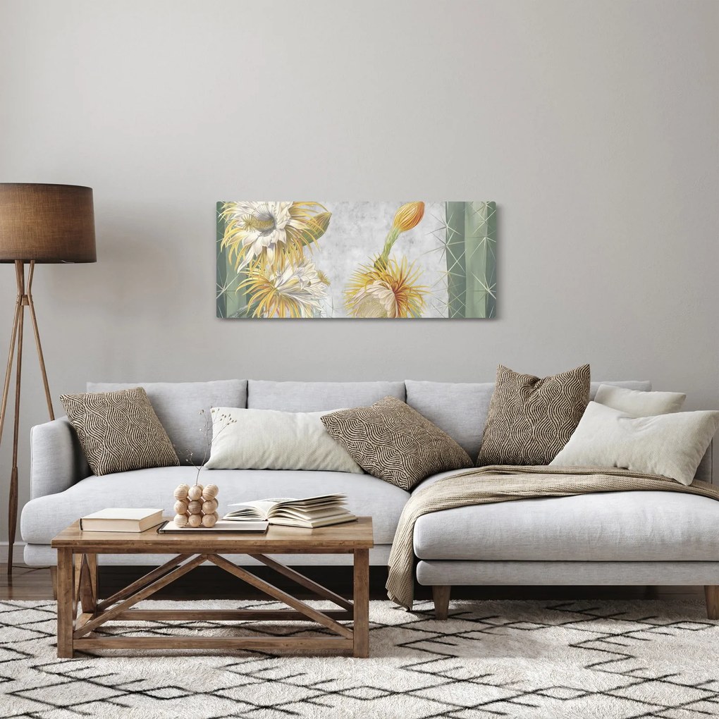 Tablou - Cactuși înfloriți (120x50 cm)