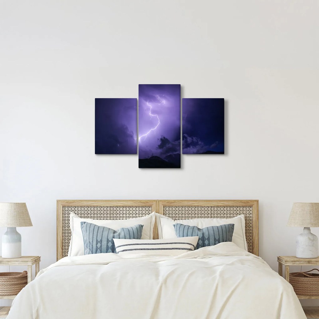 Tablou - cerul violet cu fulger (90x60 cm)