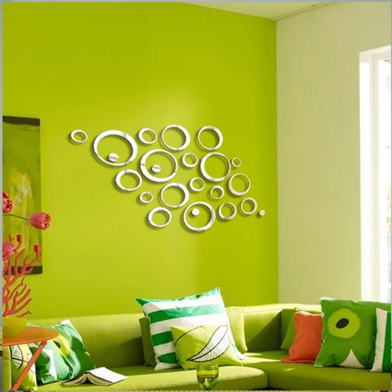 Sticker acrilic 3D Circle Mirror Silver