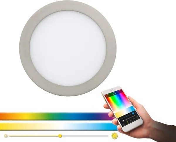 Eglo 33317 - Plafonieră încastrată FUEVA-C LED RGBW, 15,6 W, 230 V, Ø 22,5 cm, dimmabilă