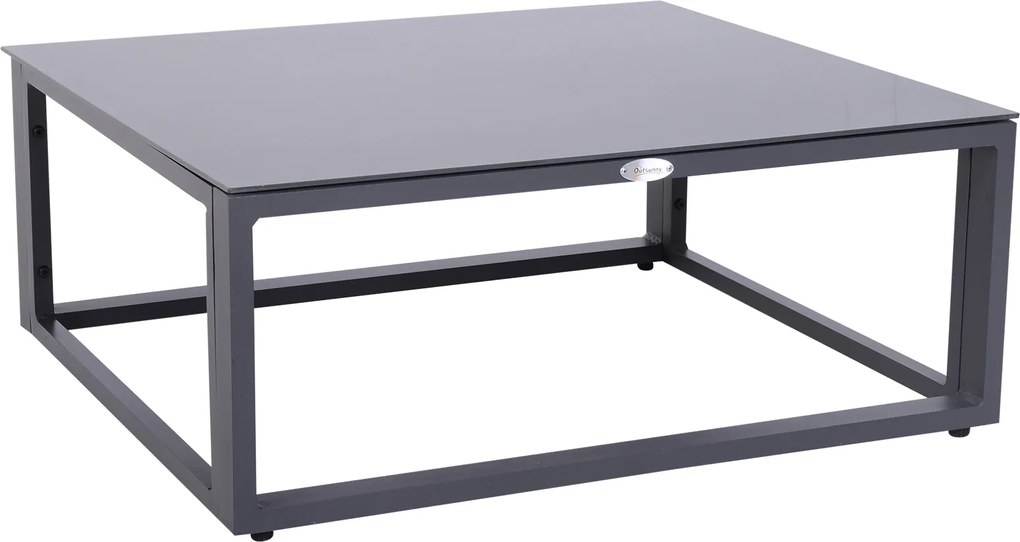 Outsunny set de mobilier de grădină 6 piese, canapele și scaune aluminiu, poliester, sticlă, gri pentu 4–5 persoane | Aosom Romania