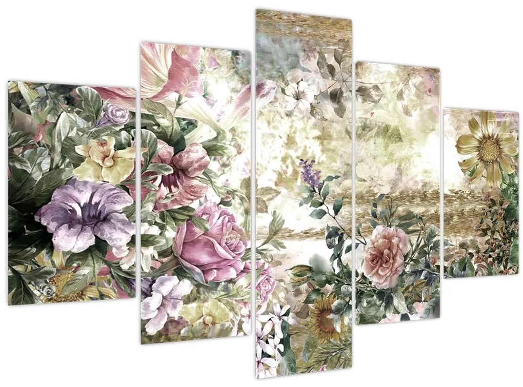 Tablou - Flori de design (150x105 cm)