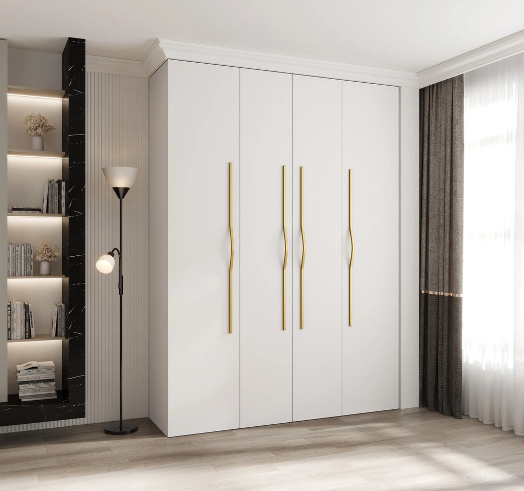 Dulap de haine 180 cm Carmela 40-2 (alb + Auriu). 1126578