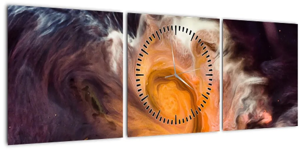 Tablou abstract - universul (cu ceas) (90x30 cm)