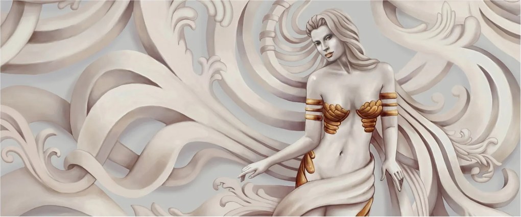 Tablou - Zeița motiv floral (120x50 cm)