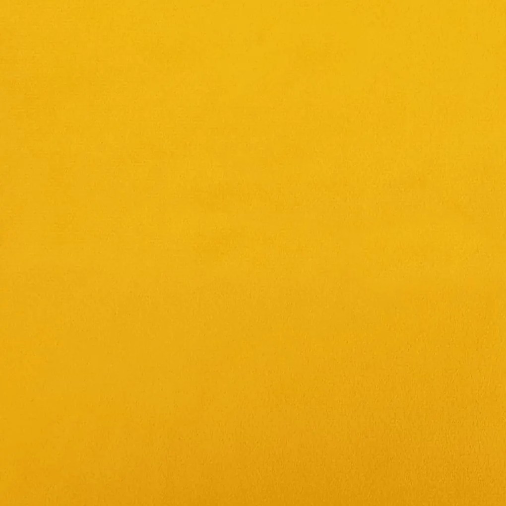 Taburet, galben mustar, 60x60x39 cm, catifea Galben