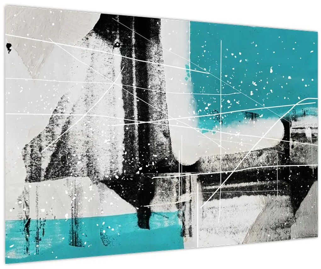 Tablou - Abstract turcoaz (90x60 cm)