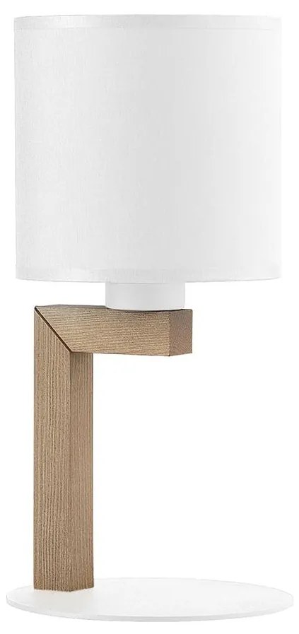 Lampă de masă TROY 1xE27/15W/230V albă/lemn